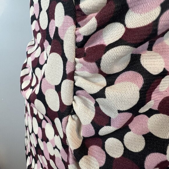 Nine West Y2K Purple Polka Dot Blouse Gathered Bodice Size Large - Picture 8 of 14